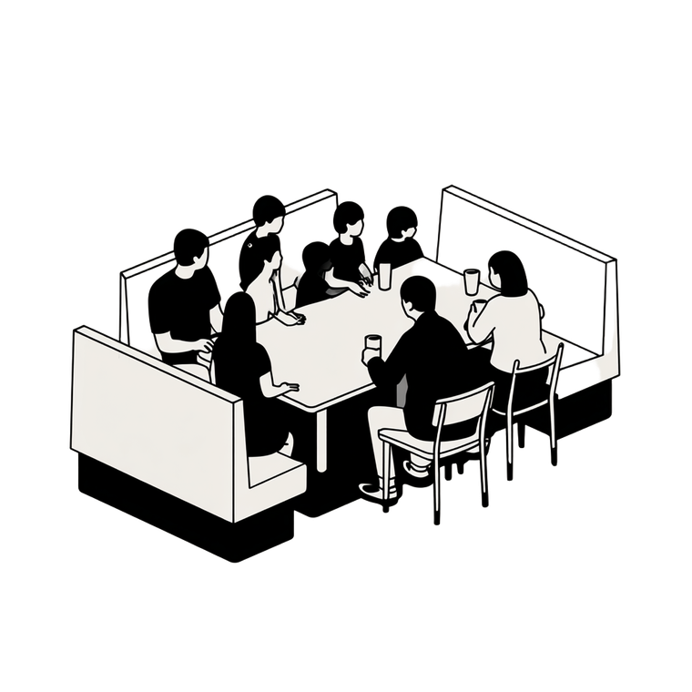 Family Dining Scene V3 Vinyl Car Decal Sticker – Waterproof & UV-Resistant 3.4133333333333336"