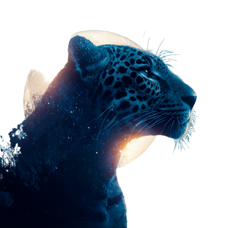 Jaguar Moon Vinyl Car Decal Sticker – Waterproof & UV-Resistant 3.4133333333333336"