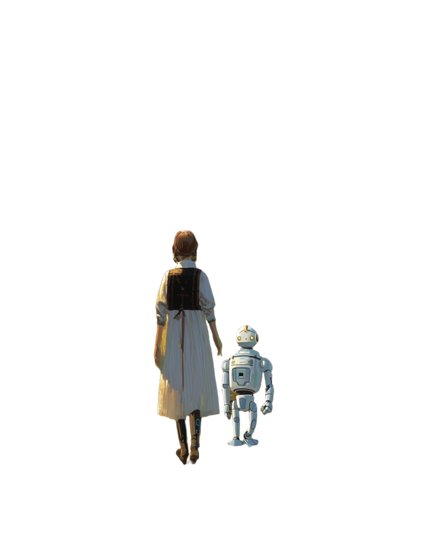 Woman And Robot V10 Vinyl Car Decal Sticker – Waterproof & UV-Resistant 4.16"