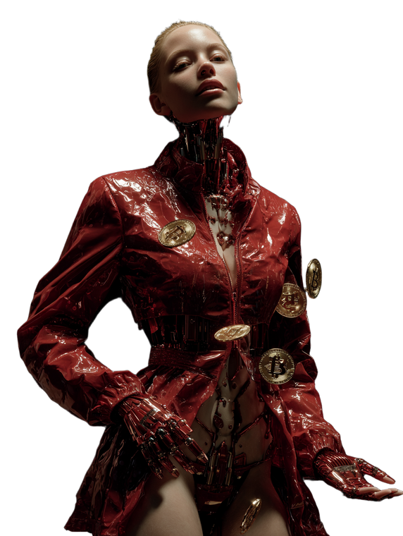 Crypto Cyborg Model Vinyl Car Decal Sticker – Waterproof & UV-Resistant 8.213333333333333"