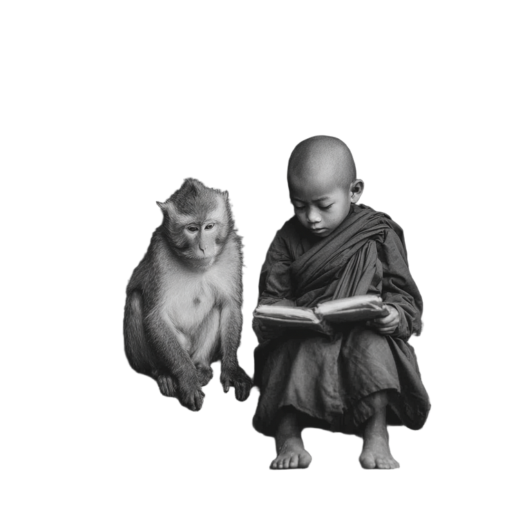 Monk And Baboon Vinyl Car Decal Sticker – Waterproof & UV-Resistant 6.826666666666667"