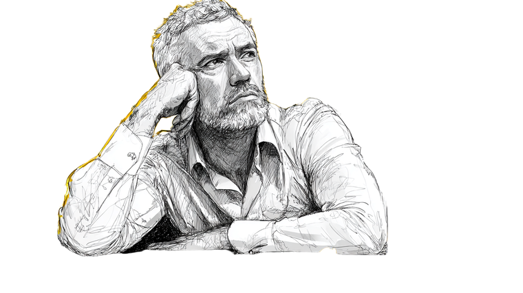 Thoughtful Sad Man Vinyl Car Decal Sticker – Waterproof & UV-Resistant 2.72"