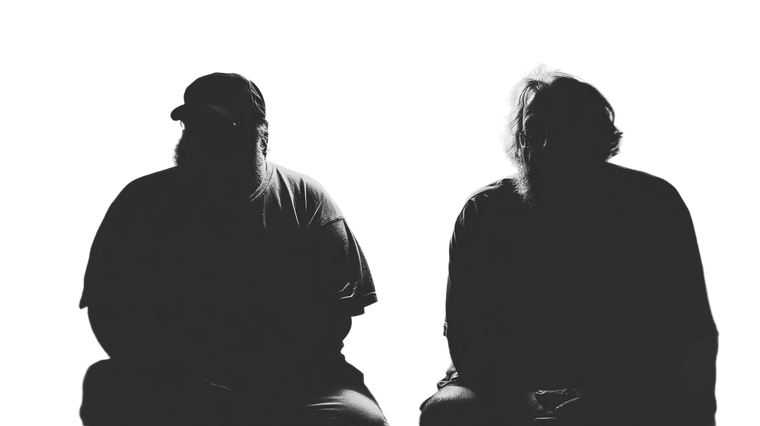 Silhouetted Men Sitting Vinyl Car Decal Sticker – Waterproof & UV-Resistant 5.4