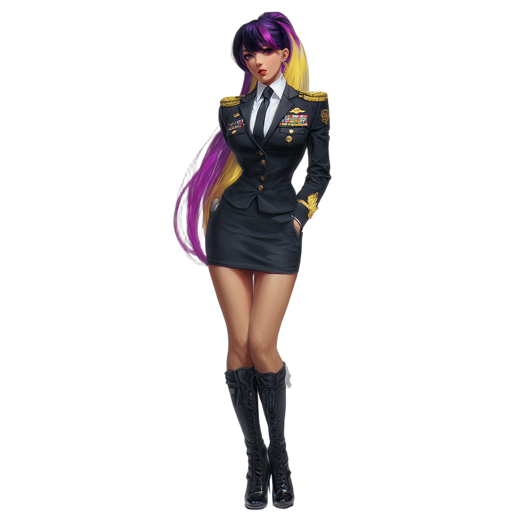 Military Anime Woman V2 Vinyl Car Decal Sticker – Waterproof & UV-Resistant 6.826666666666667"