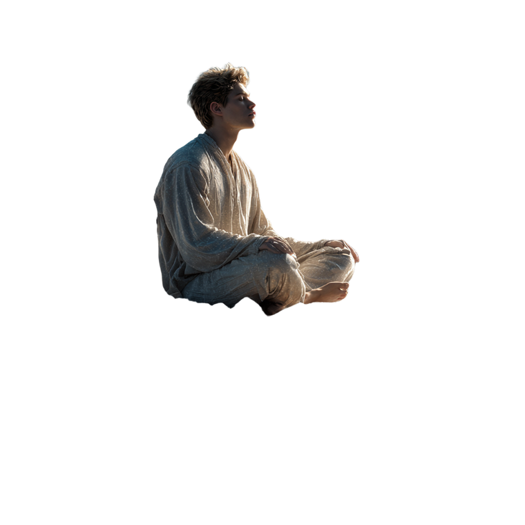 Meditating Spiritual Man Vinyl Car Decal Sticker – Waterproof & UV-Resistant 3.4133333333333336"