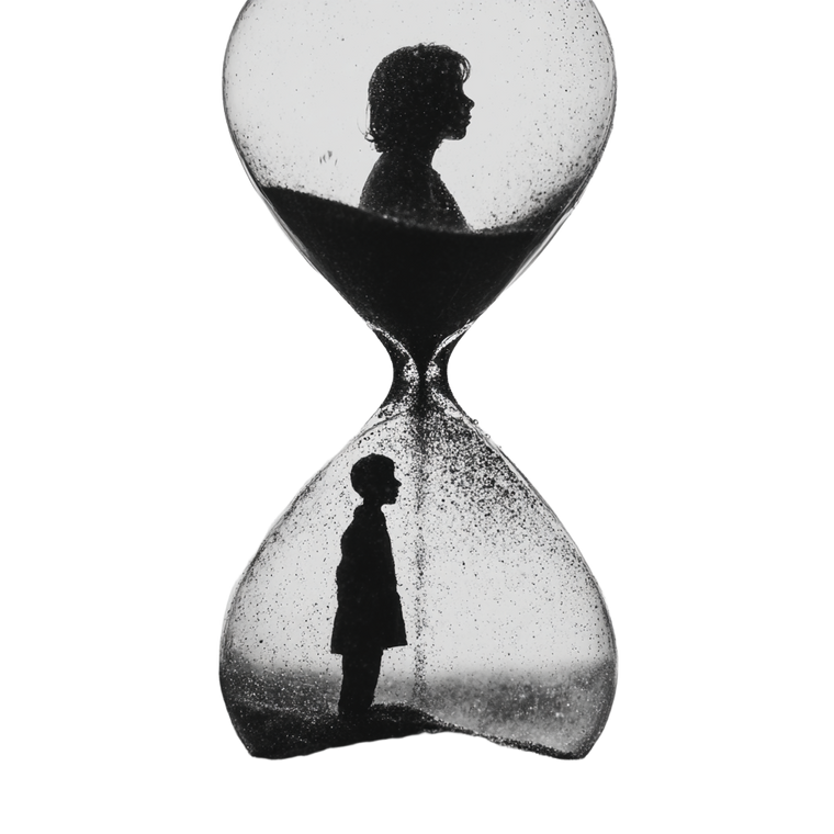 Silhouetted Hourglass Vinyl Car Decal Sticker – Waterproof & UV-Resistant 3.4133333333333336"