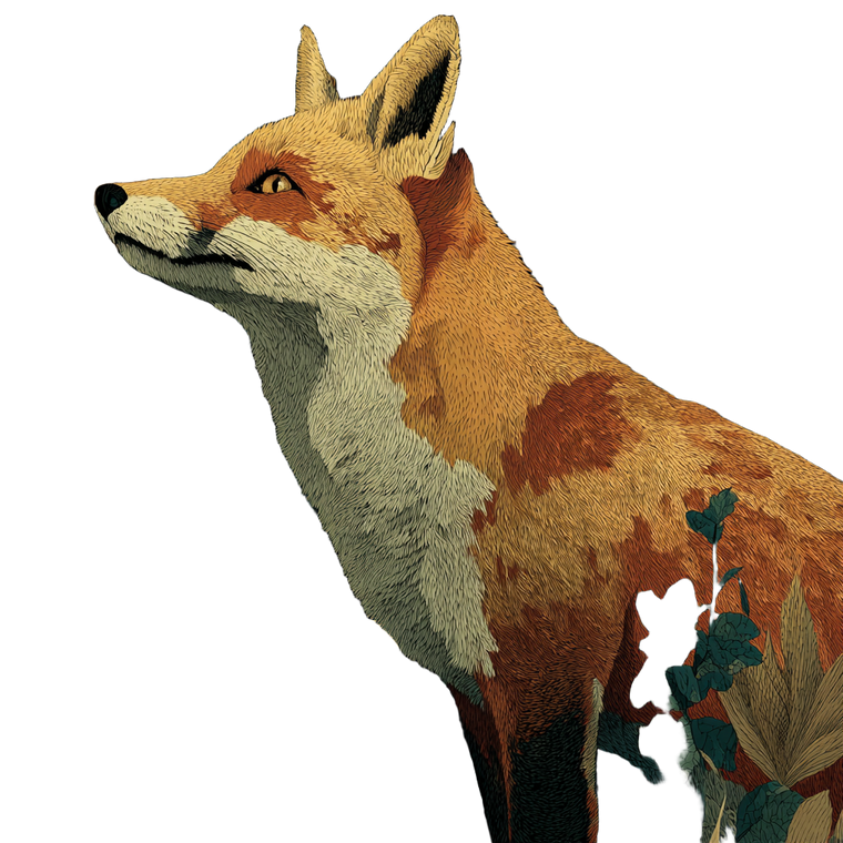 Fox In Woods V4 Vinyl Car Decal Sticker – Waterproof & UV-Resistant 3.4133333333333336"