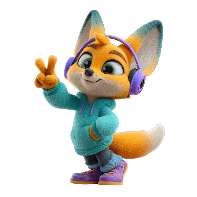 Stylized Cartoon Fox Vinyl Car Decal Sticker – Waterproof & UV-Resistant 6.826666666666667"