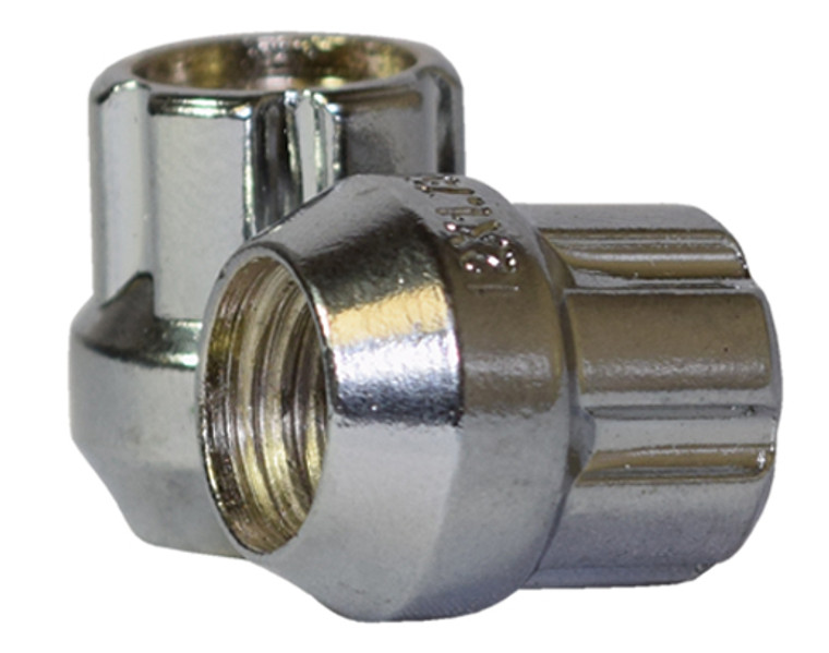 High-Quality Chrome Plated Lug Nut | 9/16x18 Thread Size | 60 Degree Conical | Durable Carbon Steel | Spline Drive | Single