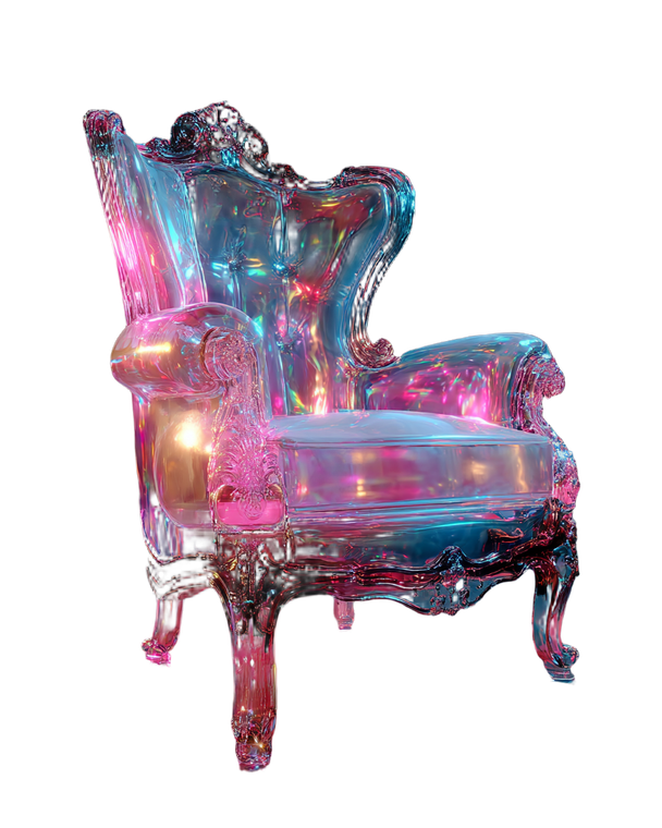 Neon Futuristic Chair Vinyl Car Decal Sticker – Waterproof & UV-Resistant 8.0"