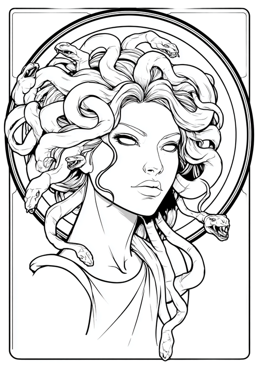 Medusa Line Art Vinyl Car Decal Sticker – Waterproof & UV-Resistant 4.32"