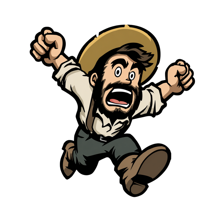 Cartoon Gold Miner Vinyl Car Decal Sticker – Waterproof & UV-Resistant 3.4133333333333336"