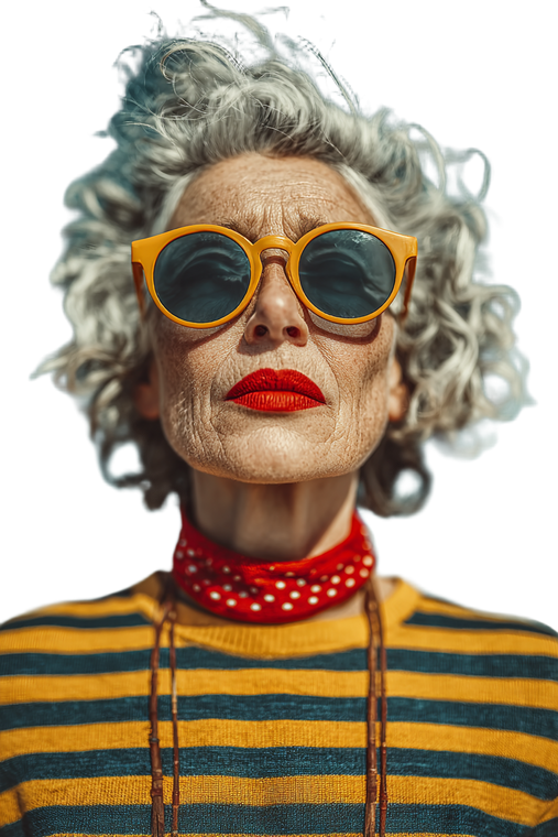 Stylish Elderly Portrait V2 Vinyl Car Decal Sticker – Waterproof & UV-Resistant 8.96"