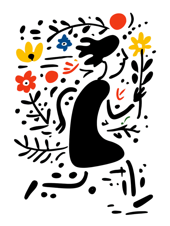 Running With Flowers Vinyl Car Decal Sticker – Waterproof & UV-Resistant 4.1066666666666665"