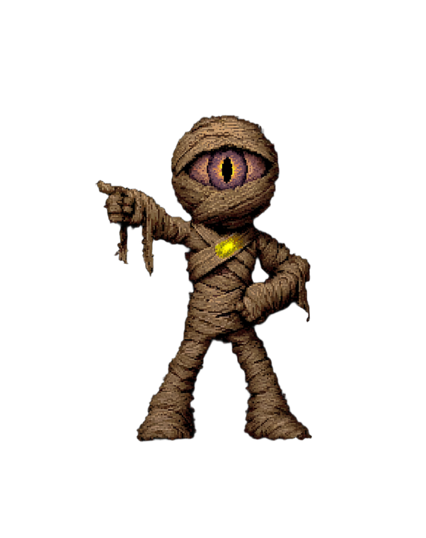 Burlap Mummy Menace Vinyl Car Decal Sticker – Waterproof & UV-Resistant 4.1066666666666665"