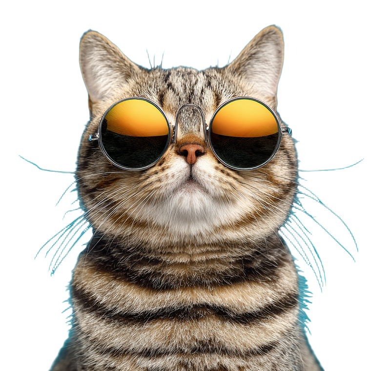 Cool Cat Shades V2 Vinyl Car Decal Sticker – Waterproof & UV-Resistant 3.4133333333333336"