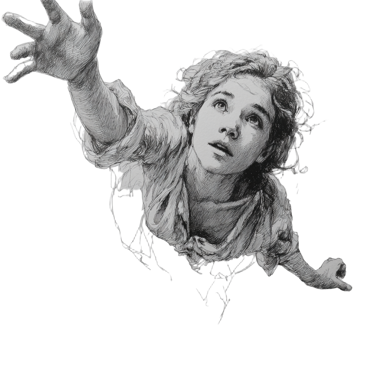Floating Woman Drawing V3 Vinyl Car Decal Sticker – Waterproof & UV-Resistant 3.4133333333333336"