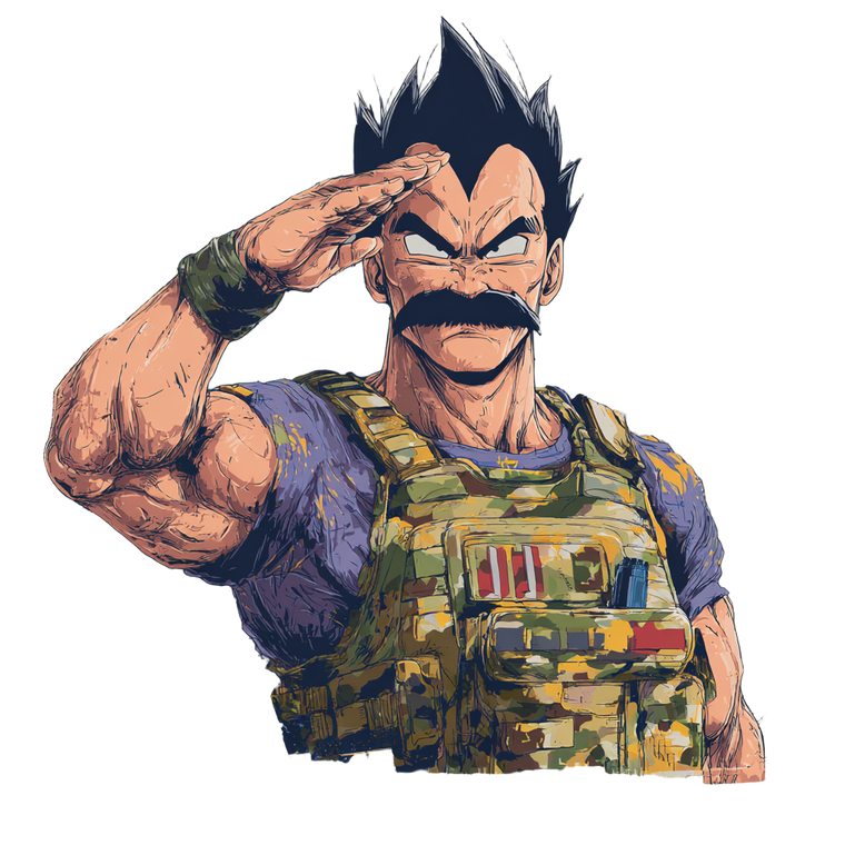 Vegeta Soldier Salute Vinyl Car Decal Sticker – Waterproof & UV-Resistant 3.4133333333333336"