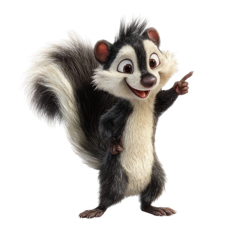 Cute Skunk Pose Vinyl Car Decal Sticker – Waterproof & UV-Resistant 6.826666666666667"