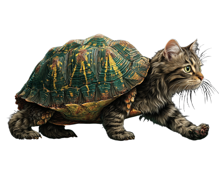 Cat-Turtle Hybrid V2 Vinyl Car Decal Sticker – Waterproof & UV-Resistant 3.2"