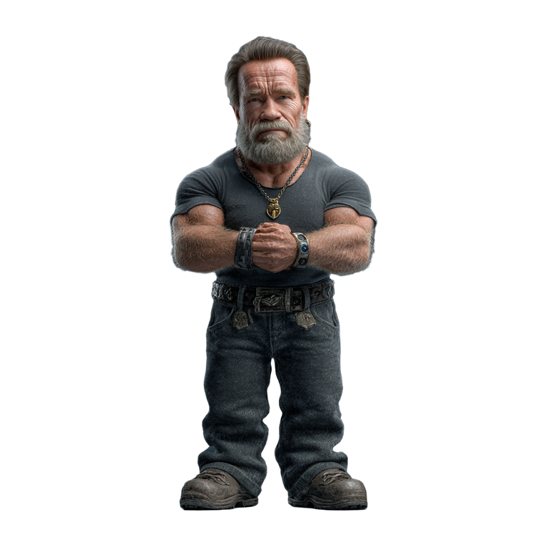 Dwarf Schwarzenegger Vinyl Car Decal Sticker – Waterproof & UV-Resistant 3.4133333333333336"