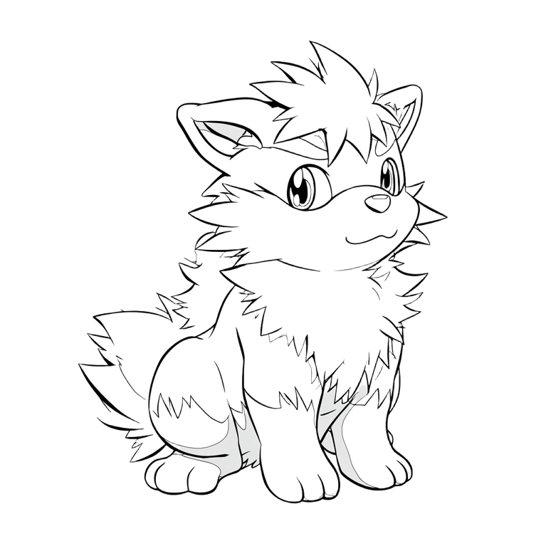 Growlithe Coloring Page Vinyl Car Decal Sticker – Waterproof & UV-Resistant 3.4133333333333336"