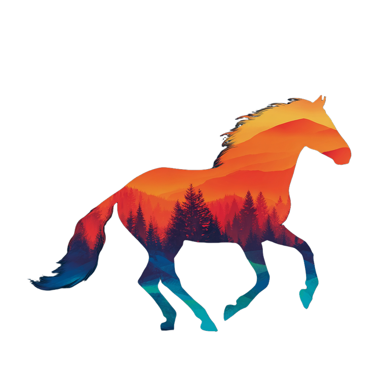 Mountain Horse Run Vinyl Car Decal Sticker – Waterproof & UV-Resistant 3.4133333333333336"