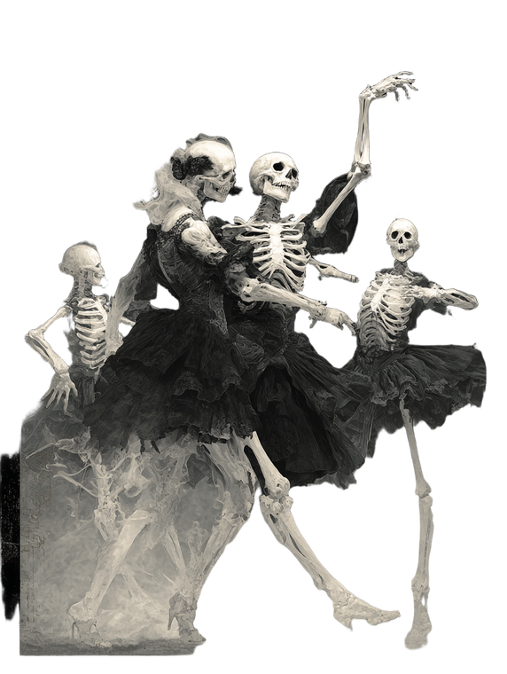 Spectral Skeletal Dancers Vinyl Car Decal Sticker – Waterproof & UV-Resistant 4.1066666666666665"