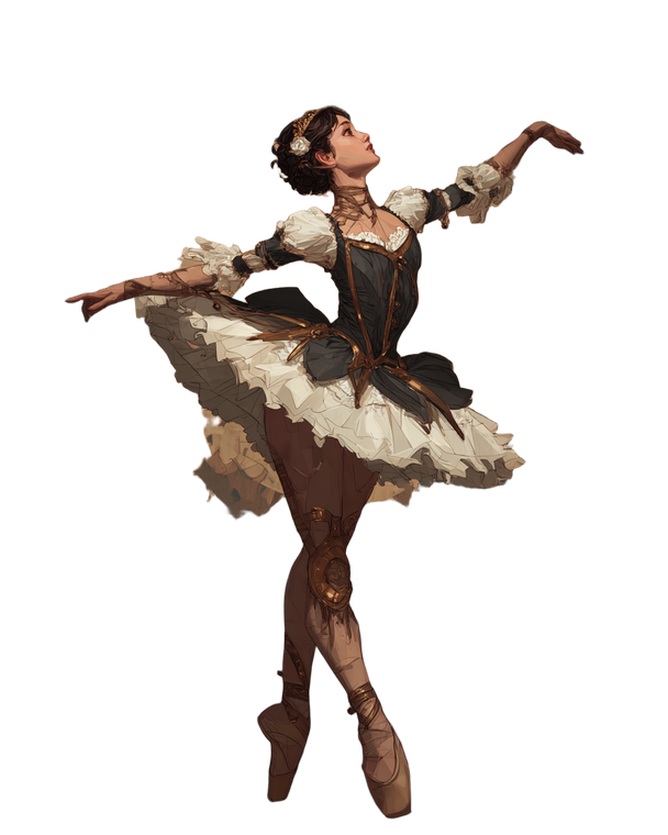 Steampunk Ballerina Vinyl Car Decal Sticker – Waterproof & UV-Resistant 4.0"