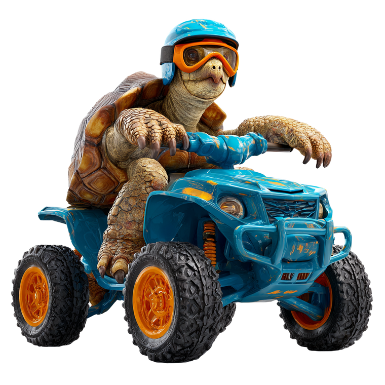Tortoise On Atv Vinyl Car Decal Sticker – Waterproof & UV-Resistant 6.826666666666667"