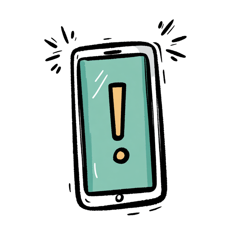 Smartphone Exclamation Vinyl Car Decal Sticker – Waterproof & UV-Resistant 3.4133333333333336"