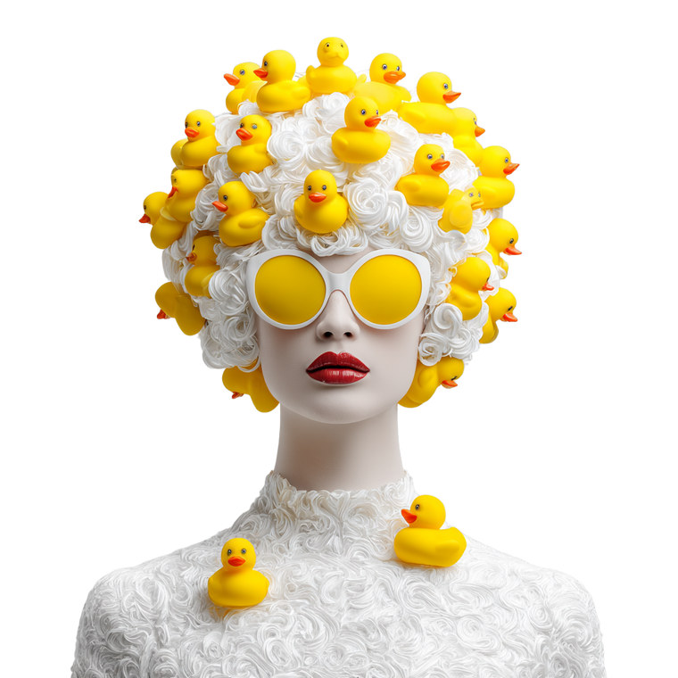 Duck Hair Woman Vinyl Car Decal Sticker – Waterproof & UV-Resistant 3.4133333333333336"