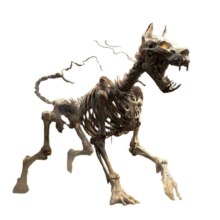 Hellish Skeletal Dog Vinyl Car Decal Sticker – Waterproof & UV-Resistant 3.4133333333333336"