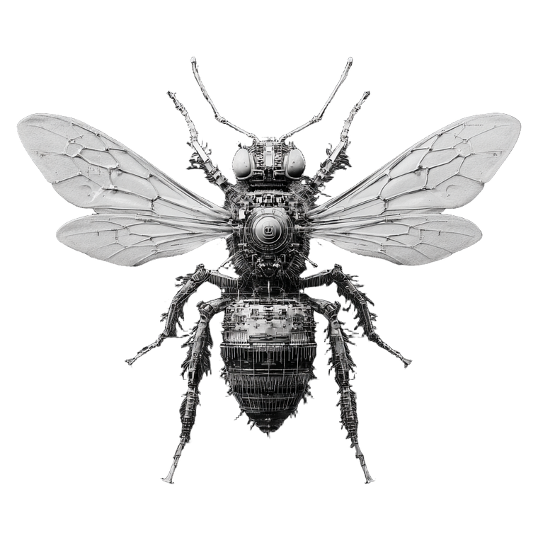 Glitchy Bumblebee Blueprint Vinyl Car Decal Sticker – Waterproof & UV-Resistant 3.4133333333333336"