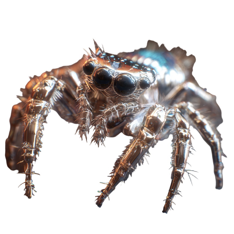 Metallic Jumping Spider Vinyl Car Decal Sticker – Waterproof & UV-Resistant 3.4133333333333336"