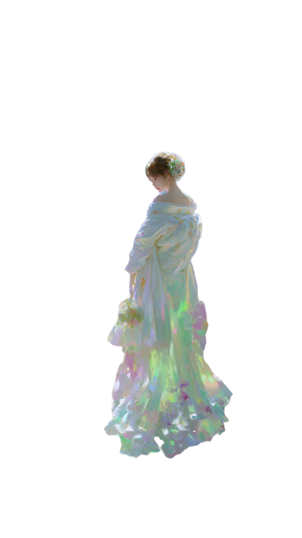 White Kimono Bride Vinyl Car Decal Sticker – Waterproof & UV-Resistant 9.706666666666667"