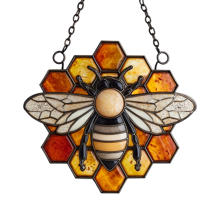 Honeybee Ornament Vinyl Car Decal Sticker – Waterproof & UV-Resistant 3.4133333333333336"