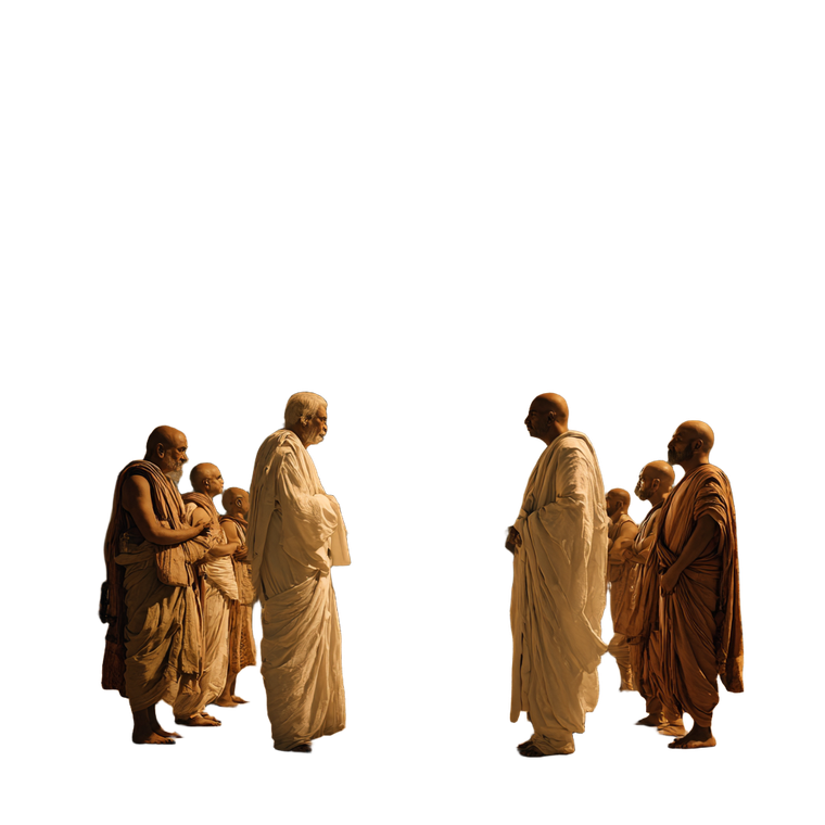 Ancient Monks Disagreeing Vinyl Car Decal Sticker – Waterproof & UV-Resistant 3.4133333333333336"