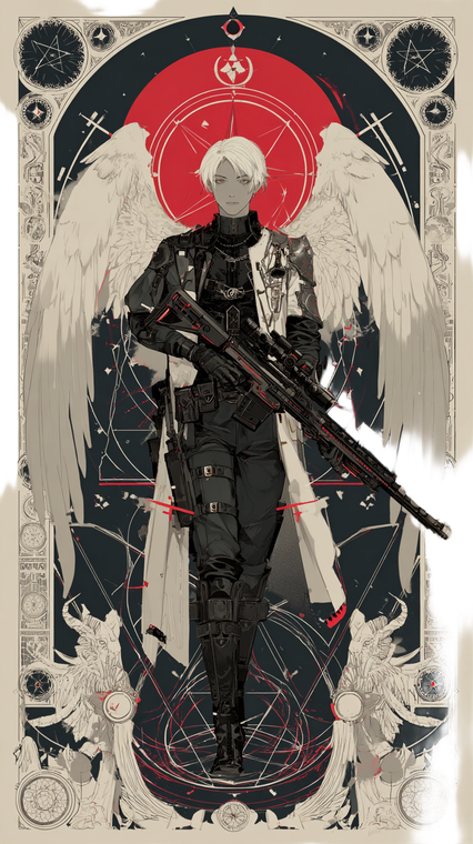 Gothic Angel Sniper Vinyl Car Decal Sticker – Waterproof & UV-Resistant 4.8533333333333335"