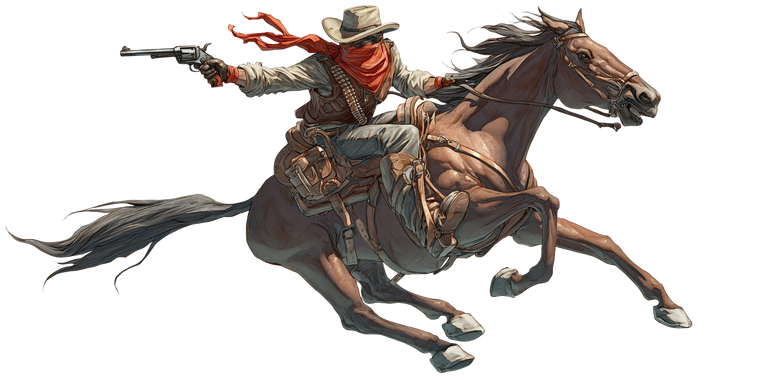 Galloping Cowboy V5 Vinyl Car Decal Sticker – Waterproof & UV-Resistant 5.12"