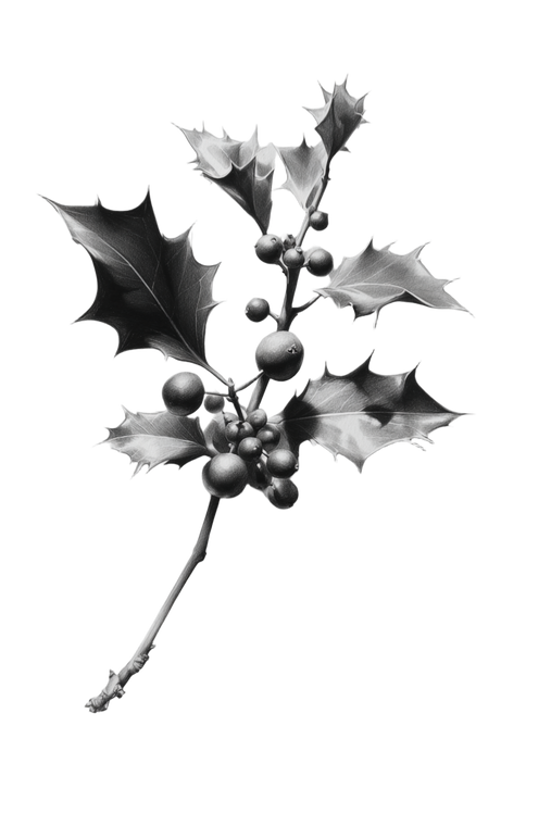 Delicate Holly Branch Vinyl Car Decal Sticker – Waterproof & UV-Resistant 8.96"