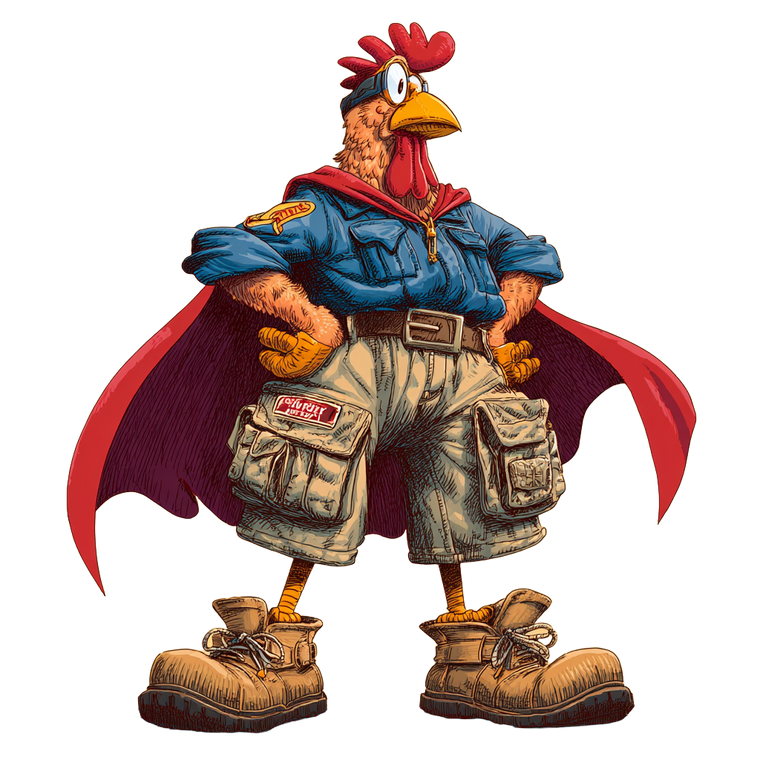 Heroic Chicken Vinyl Car Decal Sticker – Waterproof & UV-Resistant 3.4133333333333336"