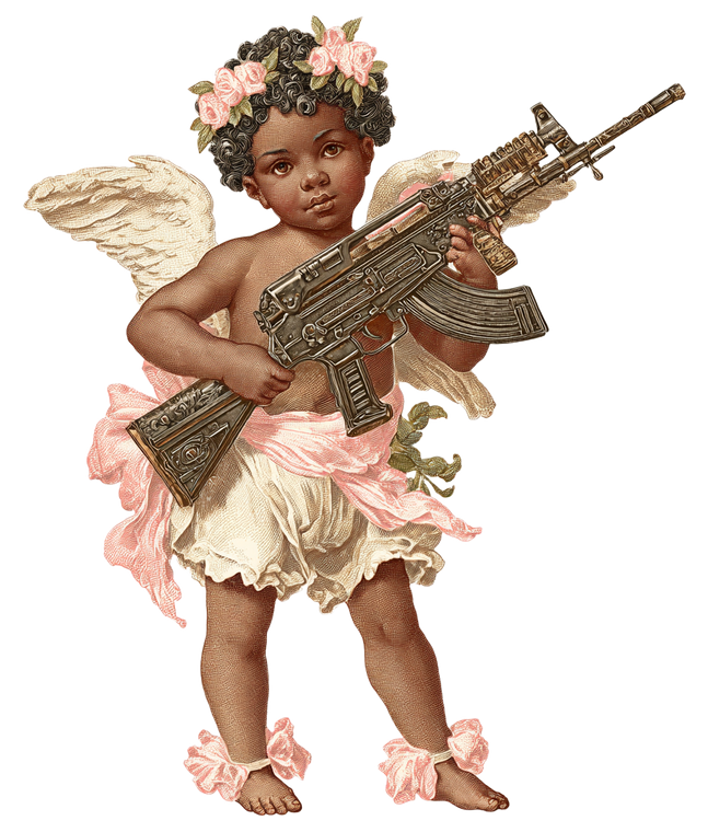 Vintage Armed Cupids Vinyl Car Decal Sticker – Waterproof & UV-Resistant 3.946666666666666