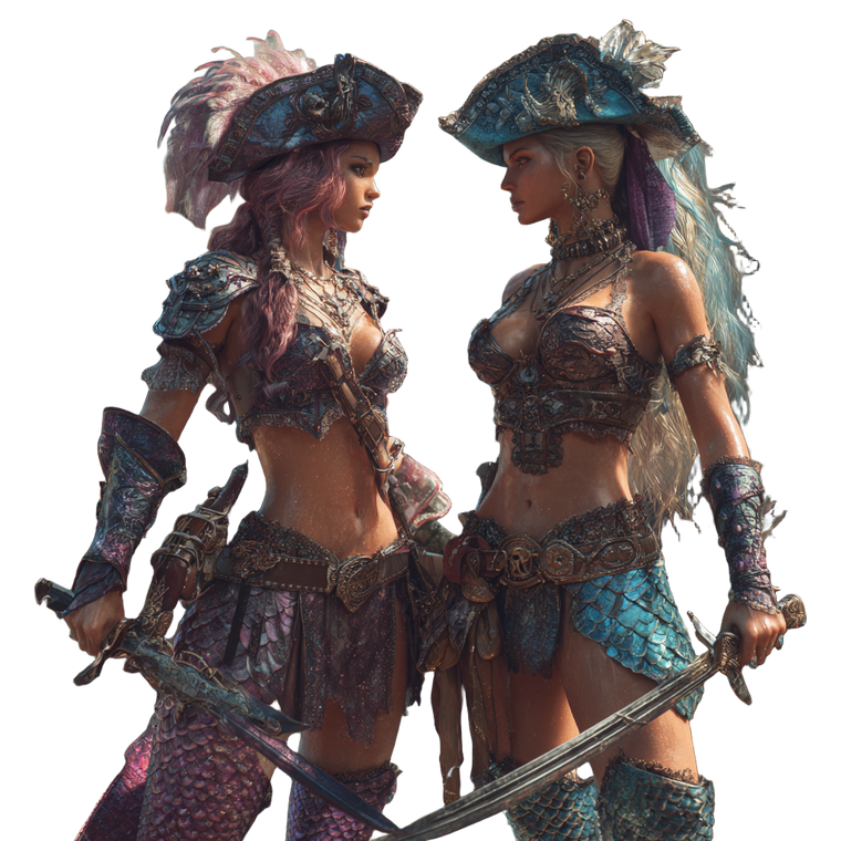 Mermaid Warrior Pirates Vinyl Car Decal Sticker – Waterproof & UV-Resistant 3.4133333333333336"