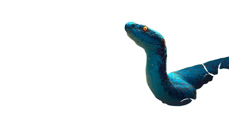 Blue Underwater Snake Vinyl Car Decal Sticker – Waterproof & UV-Resistant 2.56"