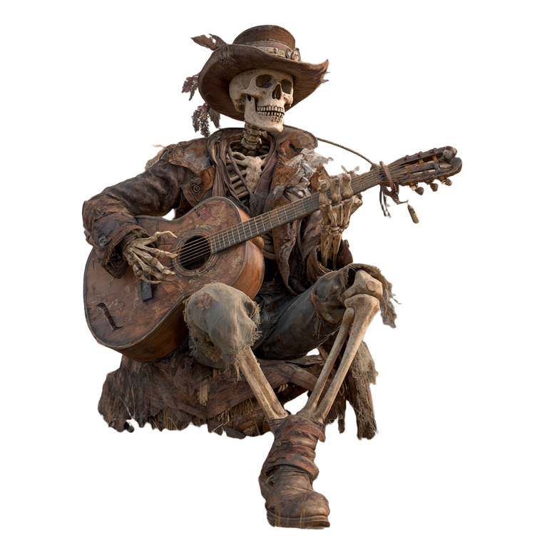Skeleton Cowboy V15 Vinyl Car Decal Sticker – Waterproof & UV-Resistant 3.4133333333333336"