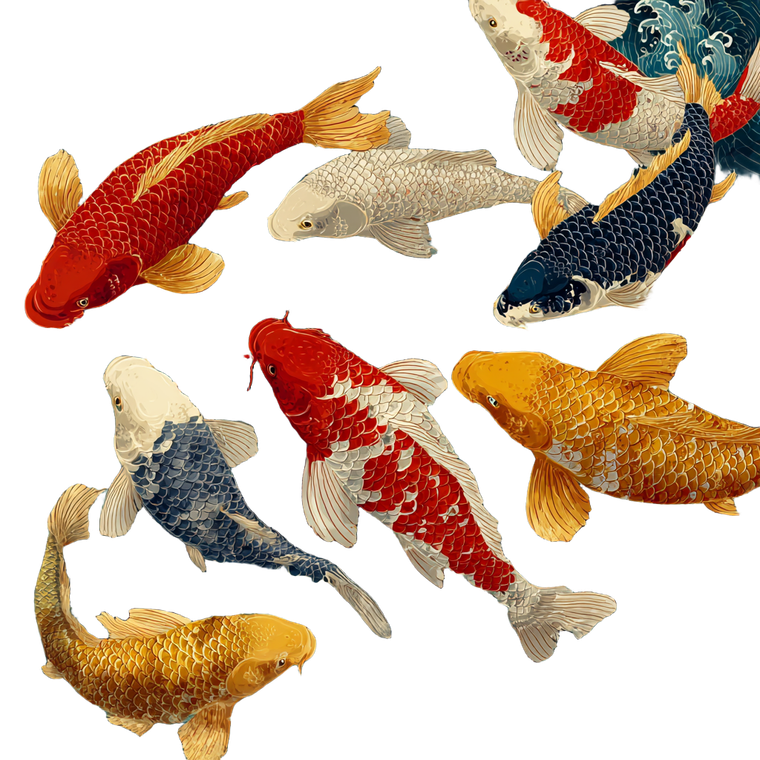Colorful Koi Fish V12 Vinyl Car Decal Sticker – Waterproof & UV-Resistant 3.4133333333333336"