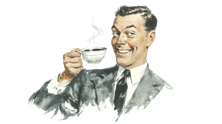 Vintage Coffee Lover Vinyl Car Decal Sticker – Waterproof & UV-Resistant 2.72"