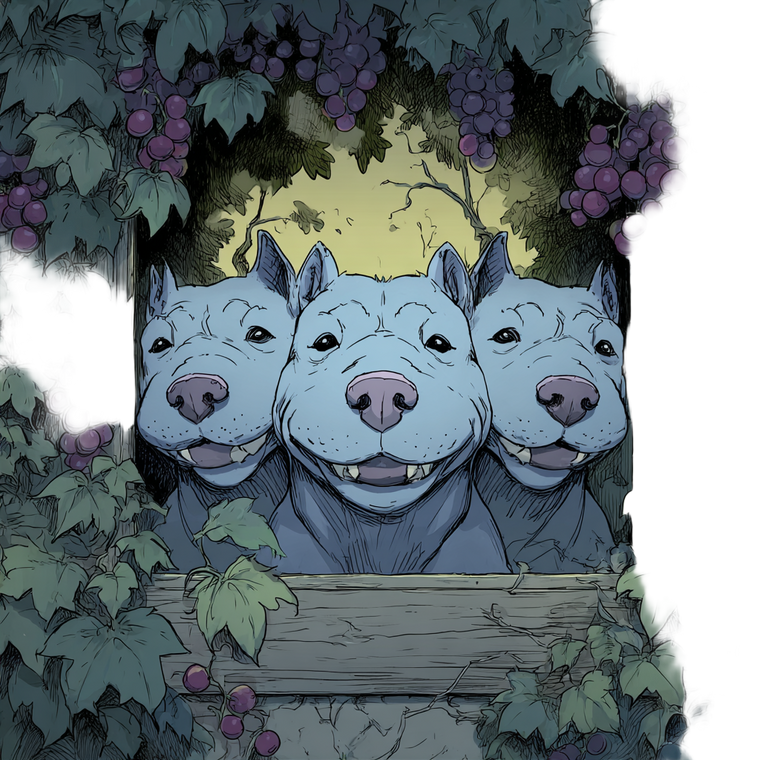 Benevolent Cartoon Cerberus Vinyl Car Decal Sticker – Waterproof & UV-Resistant 3.4133333333333336"