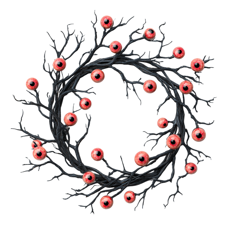 Halloween Eyeball Wreath Vinyl Car Decal Sticker – Waterproof & UV-Resistant 3.4133333333333336"